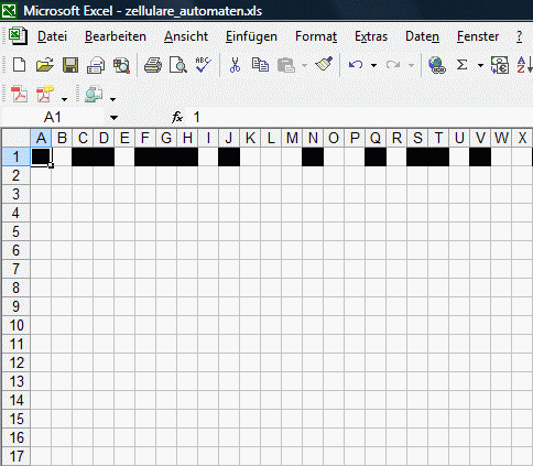 Zellularer Automat auf Excel-Basis